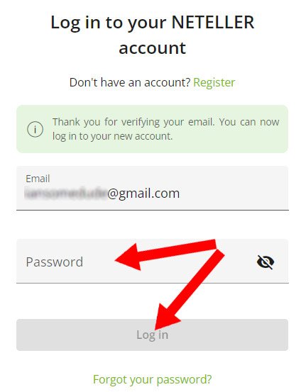 login to your neteller account